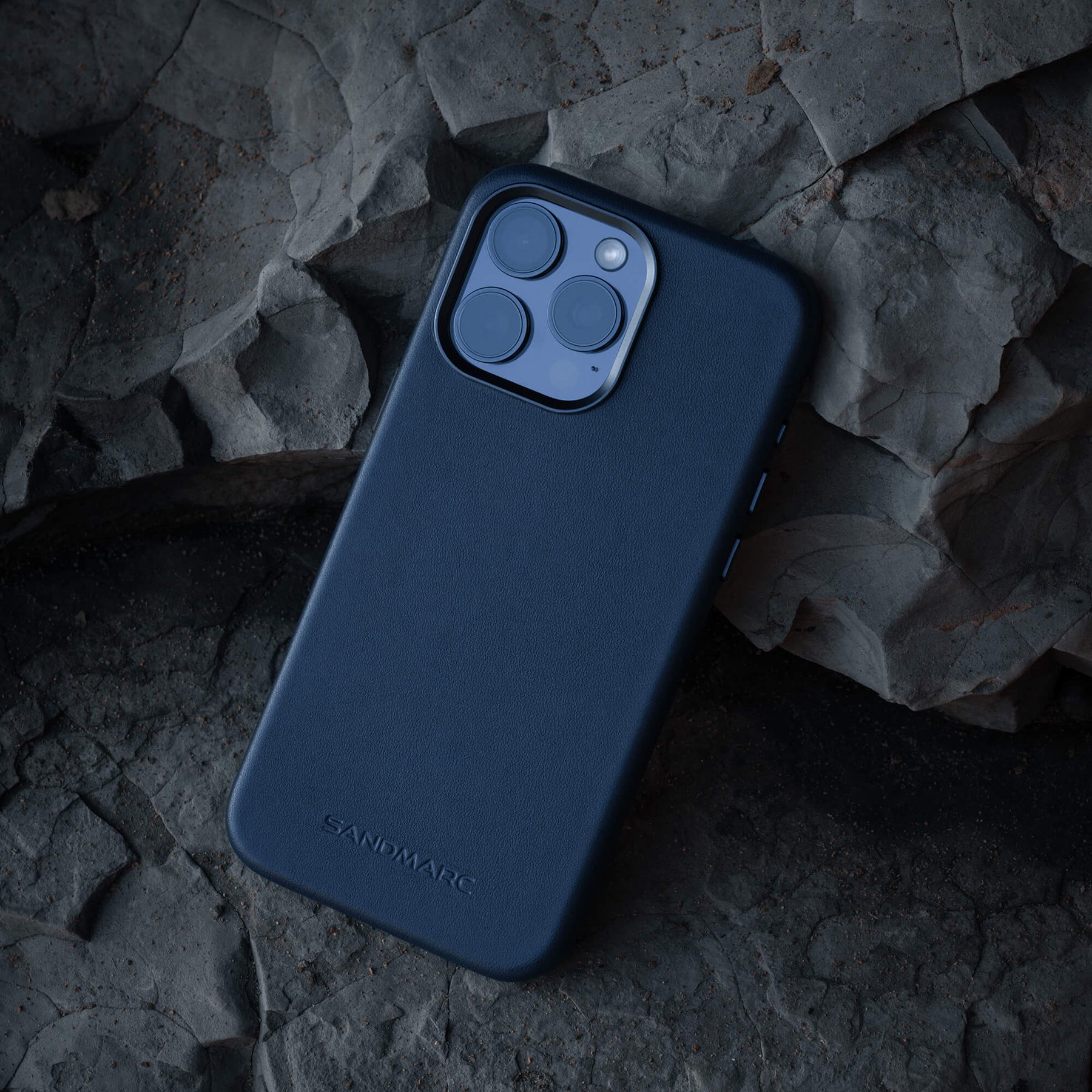 Refurbished Minimal Leather Case - iPhone 14 Pro Max - Navy