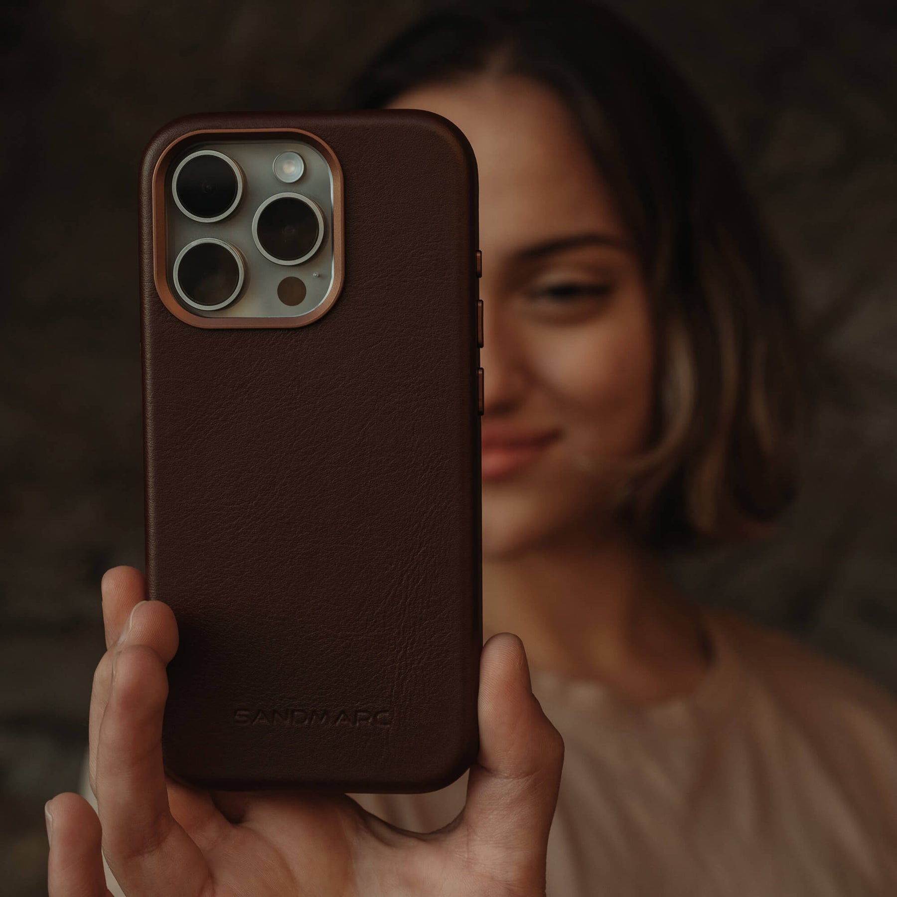 Refurbished Minimal Leather Case - iPhone 14 Pro Max - Brown