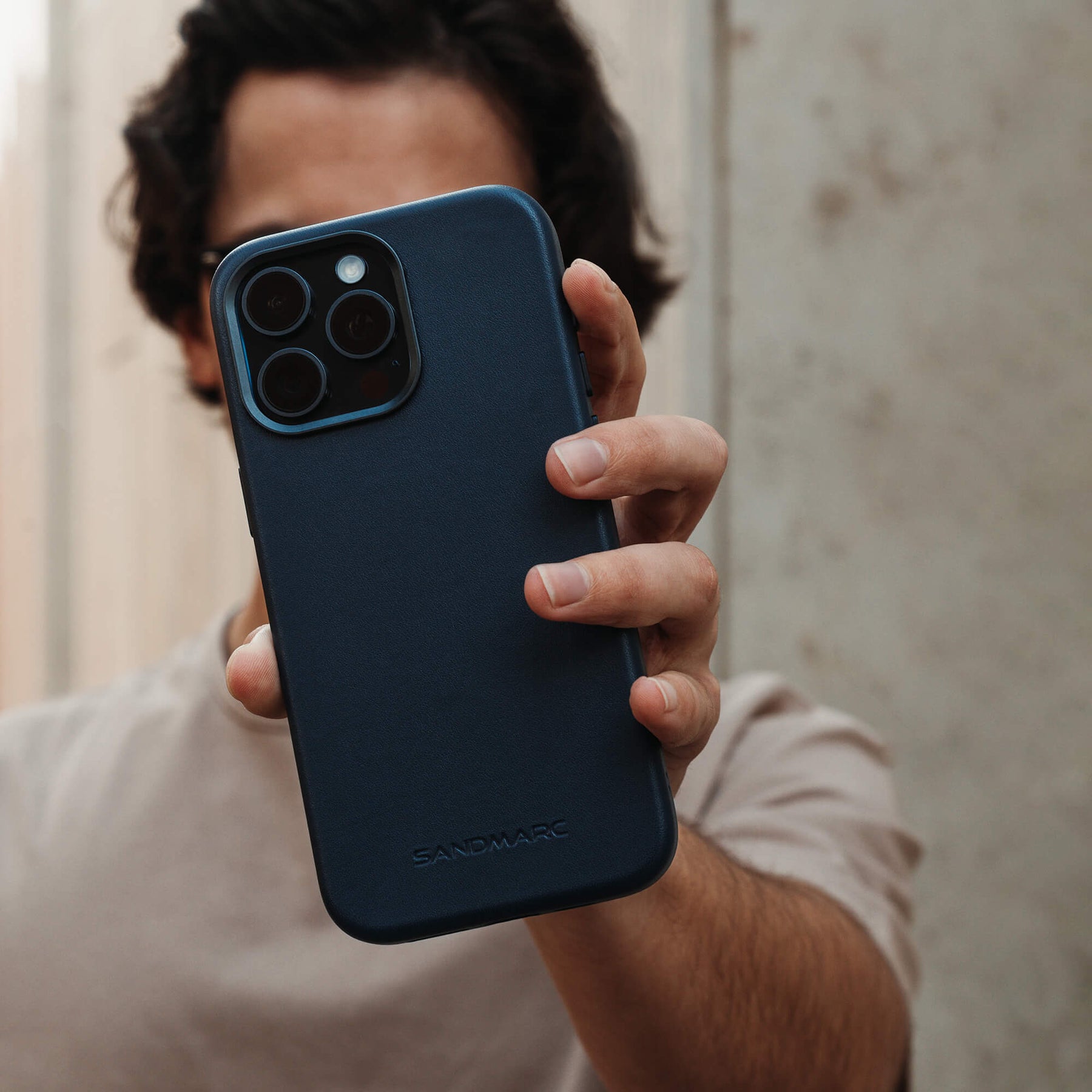 Refurbished Minimal Leather Case - iPhone 14 Pro Max - Navy