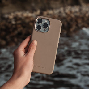 Refurbished Minimal Leather Case - iPhone 15 Pro Max - Sand